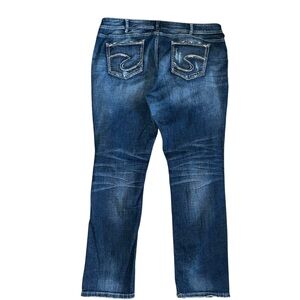 Silver Jeans Womens Elyse Straight 18 32L Mid Rise Stretch Medium Wash